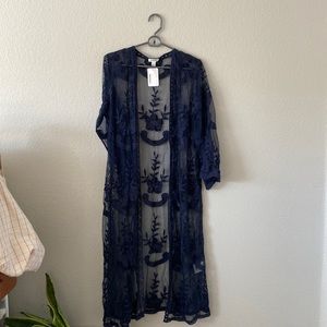 Lace duster cardigan